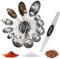 Juego de 9 cucharas medidoras magnéticas de doble cara, cucharas medidoras de acero inoxidable que se adaptan a la mayoría de tarros de cocina para hornear y cocinar