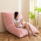 Maxyoyo Pouf letto gigante, poltrona a sacco quadrata, grande divano con rivestimento in peluche e imbottitura soffice inclusa, per adulti, coppie, ospiti (rosa, matrimoniale)