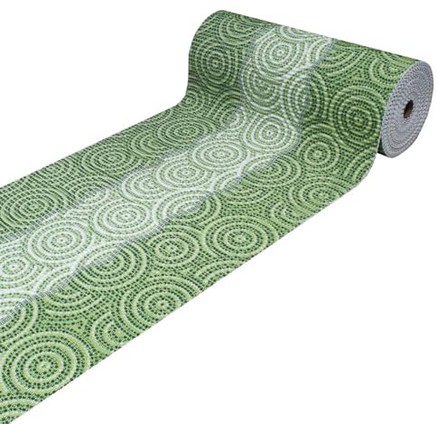Alfombra por metros para exteriores, pasillo, piscina, goma, antideslizante, multiusos, absorbente, diseño Aquamat, verde (verde, 100 x 65 cm)