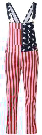 Men's Dungarees American Flag Overalls Shorts Stretch 4th of July Coverall Bibs with Zipper USA Overalls Adjustable Strap Denim Bib Overall Shorts Romper Independence Day Clothes