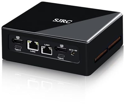 SJRC Mini PC Core i5 1235U, Small Office PC Micro Desktop Computer, Dual i226-V 2.5GbE LAN, DDR5 8GB RAM 128GB M.2 NVMe(PCIe4.0 x 4) SSD, 4 Display, WiFi6 BT5.2, USB3.2, Win11 Pro