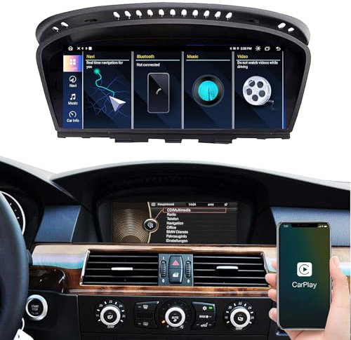 Touchscreen da 8,8 pollici wireless CarPlay Android Auto per BMW Serie 5/3 E60/E61/E62/E63/E90/E91/E92/E93/M3 (2008-2013) con sistema CIC, autoradio multimediale retrofit BWM Accessori