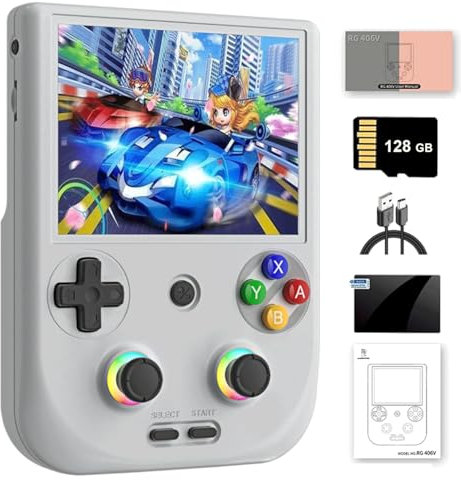 NULA RG406V Retro Handheld Game Console, with 128G TF Card 4000+ Games Android 13 Unisoc T820 Processor 5.48-inch Touch Screen Arcade Video Gaming Consoles