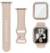 Joehwerr 3-in-1 Compatible for Apple Watch Straps Series 10 42mm with Case & Screen Protector, Silicone Sport Strap and Protective Cover with 9H Tempered Glass for iWatch Series 10, Milktea
