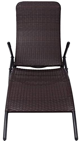 HETFTJN Balkonstuhl Strandstuhl Gartenstühle Loungesessel Outdoor - Sonnenliege Klappbar Poly Rattan Brown für Outdoor Camping Garten Balkon