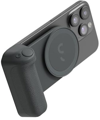 ShiftCam SnapGrip Pro - Mobile Battery Grip with Wireless Shutter Button - Magnetic Mount Snaps on to Any Phone - Built in Powerbank with Qi 2 Wireless Charging - Tabletop Dock (Midnight)