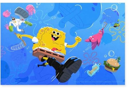 Spreadshirt Spongebob Schwammkopf Hauptcharaktere Von Rousseau Poster 60x40 cm, One size, Weiß