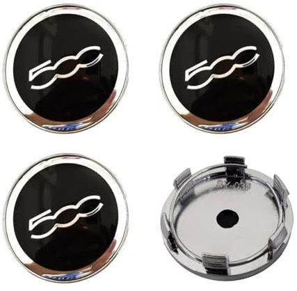 SXXTS 4 Pièces Centre De Jante Capuchons pour Fiat 500 60MM,Cache Moyeu Centre De Roue,Enjoliveur De Voiture
