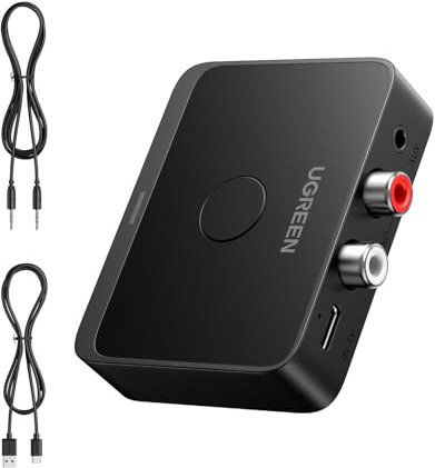 UGREEN Récepteur Bluetooth 6.0 LDAC Adaptateur Audio Bluetooth pour Chaîne HiFi EDR Technologie avec 2RCA et 3.5mm Double Connexion Haut-Parleur Amplificateur Phone Faible Latence