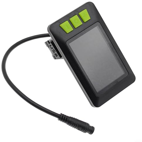 Emiif Elektrisches Fahrrad, LCD-Geschwindigkeitsanzeige, Farbbildschirm, intelligenter Datenmonitor mit USB-Schnittstelle für Roller, E-Bike, Fahrradkomponenten, wasserdichter 6-adriger Anschluss