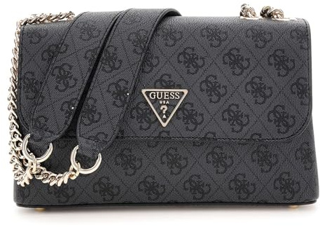 GUESS Eco Erica Convertible Xbody Flap Bag Coal Logo