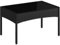 STEELSØN Polyrattan Gartentisch Thalora, Beistelltisch mit Glasplatte für Balkon und Garten,Couchtisch, Loungtisch Rattan, schwarz/anthrazit, Maße 71x41x39 cm
