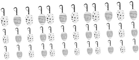 Alipis 3 Sätze 3Er Set Ostereier Zum Bemalen Eier Zum Aufhängen Dekoration Eierornamente Schwarz Weiß Karierte Eier Eierbaumschmuck Eier Zum Basteln Eierfüller Und Stück * 3