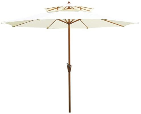 WDWDW 9 ft Doppel-Top-Terrassenschirm, Sonnenschirm für Markttische, wasserdichter UV-Schutz, Sonnenschirm für Pool, Veranda, Garten, Hinterhof