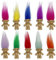 YUZNA 10 pezzi Trolls, bambole portafortuna in PVC, mini action figure, bomboniere, giocattoli per bambini dai 3 anni in su (3 cm)