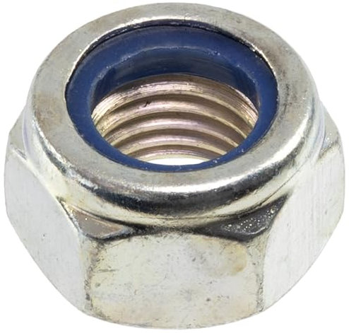 AERZETIX - Set di 15 Dadi di bloccaggio M12x1.5mm esagonali con filettatura a passo ridotto - in acciaio zincato - colore argento - montaggio assemblaggio uso generale fissaggio