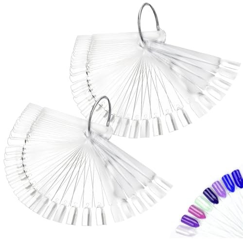 100 PCS Clear Nail Swatches | Round-Shaped Nail Art Display Tips, Perfect for Color Display and Nail Polish Sample Testing