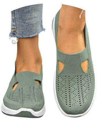 POIUIYQA Chaussures Pieds Sensibles Femmes, Outdoor Blanche Basket sans Lacet Légère Orthopediques Basquettes Chic Confortable Chaussures de Running Marche Ete Sneakers