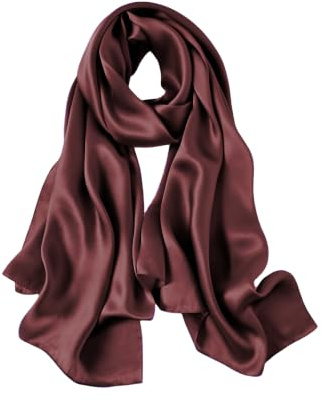 PoeticEHome Seidenschal Damen aus 100% Maulbeerseide, 170 x 53 cm | Weicher, leichter Langschal für Hals und Schultern; künstlerischer Print, ganzjährig tragbar und geschenkfertig verpackt