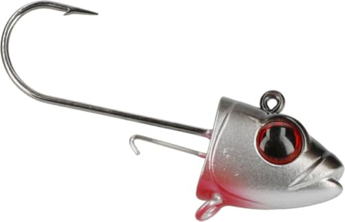 MIKADO Jig Head Jaws Vertical, Vertikalangeln Jigköpfe, 5/0 Hakengröße, 2 Stück Set, für 14-17 cm Köder, mit Stinger Öse, 30g, 45g und 60g