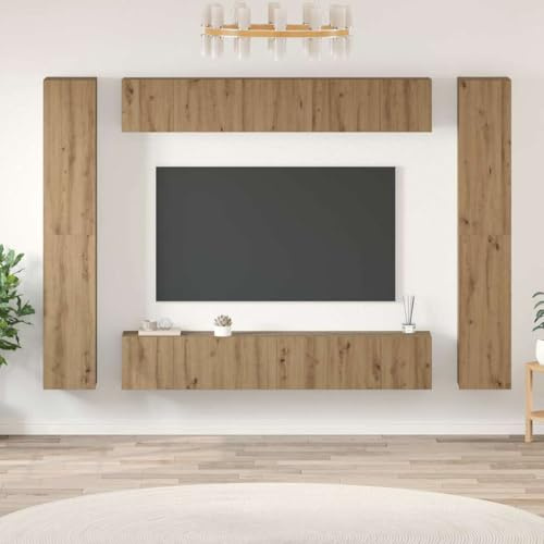 AJJHUUKI Mueble de TV 10 piezas de roble artesano 30,5 x 30 x 90 cm