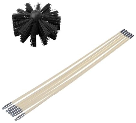 Chimney Sweeps Brush 1set Nylon Brush With 6pcs Long Handle Flexible Pipe Rods For Chimney Kettle House Cleaner Cleaning Tool Kit