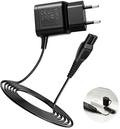 Jetstream 15V Rasierer Ladekabel, 15V HQ8505 Rasierer Ladekabel, kompatibel mit der HQ PT QC QG RQ AT Serie, HQ8830 HQ8850 QC5115 und Weitere Serien, Schwarz mit Reinigungsbürste