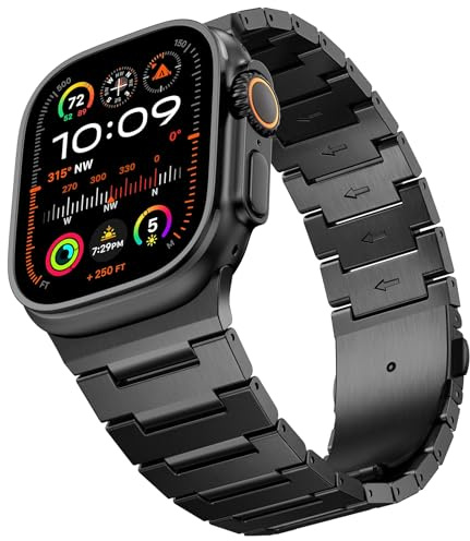 VISOOM Gehäuse mit Armband kompatibel mit Apple Watch Armband 49mm/46mm, Edelstahlarmband Militärisch stoßfestes Schutzcover Metallarmband für Apple Watch Ultra/Ultra 2/Ultra 3/Series 11/10