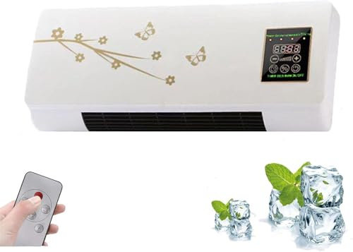 KACBFEE Condizionatore d'Aria Portatile a Parete, Mini Ventilatore Senza Condotto, 2 in 1 Raffreddamento e Riscaldamento, Telecomando, unità Senza Pale e Senza sfiato per Camera da Letto, Ufficio
