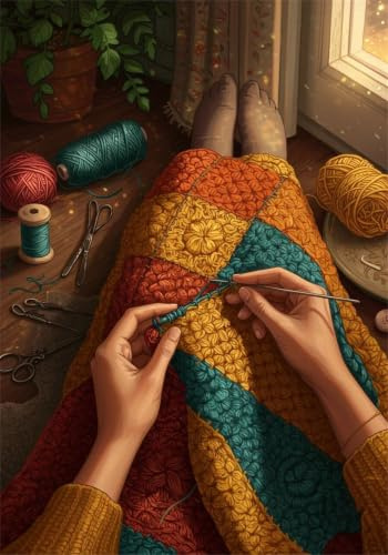 Colorful Blanket 70 Piece Jigsaw Puzzles for Adults, Colourful, Challenging & Brainteasing Adult Puzzles 70 Pieces Girl, Fun jigsaws for The Whole Family 14x10 inch