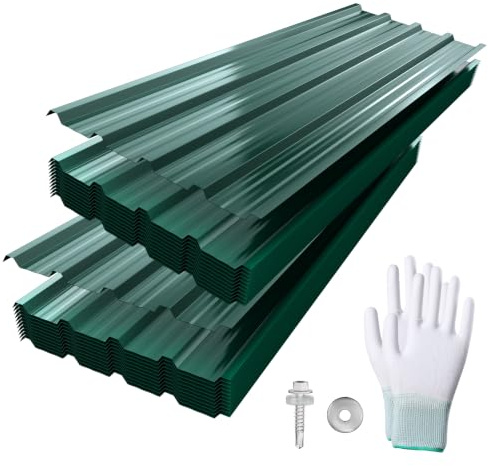 TATIVALO Trapezblech 129x45cm Grün 24er Dachblech Metall Carport wetterfest | 24 Stück Trapezblech 129x45cm, grün verzinkt, stabile Rillenstruktur, optimale Wasserableitung für Dach & Gartenhaus