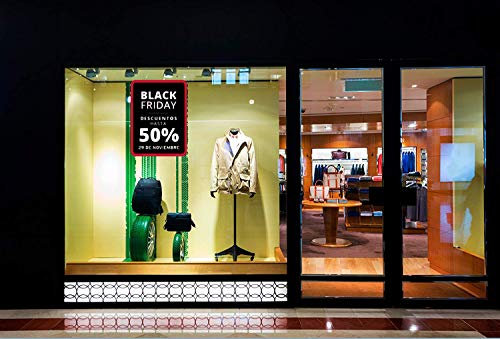 Pack de 2 Vinilos Black Friday | Pegatinas Adhesivas Resistentes para Promocionar| Decora tu Escaparate con Vinilos Black Friday