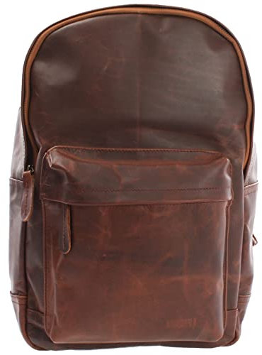 LECONI Rucksack Vintage-Look für Damen + Herren Wanderrucksack Rindsleder praktischer Lederrucksack backpack DIN A4 Retro Freizeitrucksack 30x40x12cm braun LE1009-wax
