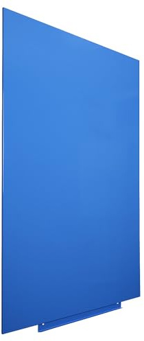 Rocada | Bunte Magnetwand 100 x 150 cm | Wand Tafel Magnetisch, mit Stiftablage und trocken Abwischbar | Magnettafel Rahmenlos | Whiteboard Blau - RAL Farbe 630