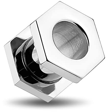 Monster Piercing 5MM Sechseck 316L chirurgische Stahlschraube Fit Gauge Fleisch Tunnel Ohrenpiercing