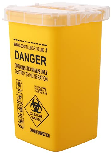SUPVOX Sharps Box Sharpsguard Bin Tattoo Agujas Contenedor Amarillo