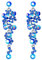 EVER FAITH Damen Ohrringe Kristall Hochzeit Party Bohemian Boho Blumen Kronleuchter lange Ohrhänger Blau Silber-Ton