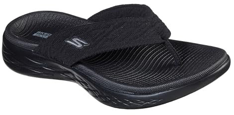 Skechers Damen ON-The-GO 600 Sunny Slides, Black Textile, 42 EU