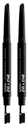 NYX PROFESSIONAL MAKEUP Fill & Fluff Eyebrow Pomade Pencil, Ash Brown, 2 Pack