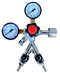 Brewzilla CO2 Armatur - Kohlensäure Druckminderer mit 2 Abgängen