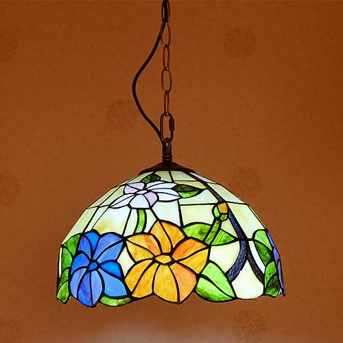 ACMHNC Tiffany Pendelleuchte Vintage Küchelampe Retro Esstisclampe 30Cm Buntglas Tiffany Lampen Hängelampe Esszimmer Esstisc Loft Cafe Bar Deko Flur Küchen Lampe,E27