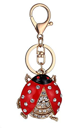 Marienkäfer Strass Schlüsselanhänger Auto Schlüsselanhänger Handtasche Tasche Anhänger Dekoration Hängende Verzierung Kreatives Geschenk