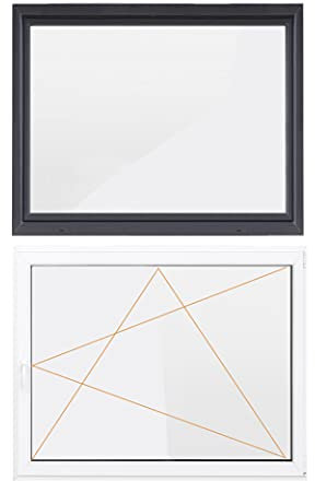 Bastion Fenster Kellerfenster 1 Flügel Dreh-Kipp 2-fach Verglasung RC2 BA außen anthrazit/innen weiß 70 mm Profil (1000 x 800 mm Rechts)