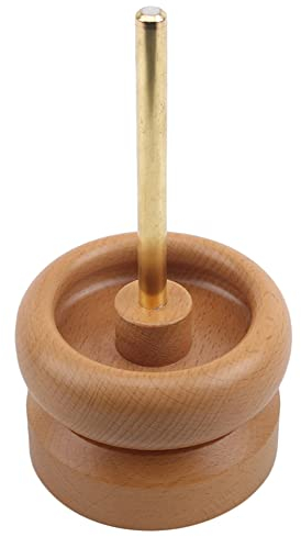 CENPEK Spin Bead Loader Holzperlen Spinner Schmuckherstellung Perlenhalter und 2 Stück Lange Perlennadeln zum schnellen Auffädeln von Perlen
