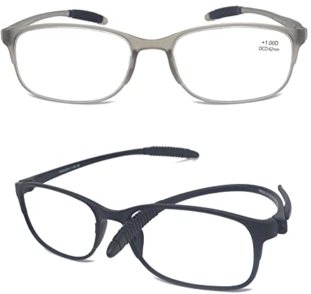 Mcoorn Lesebrille mit Blaulichtfilter Biegsam für Damen Herren mit Etui, Reading Glasses Lesehilfe Entspiegelt Leicht Flexibel, Dioptrien +3,0