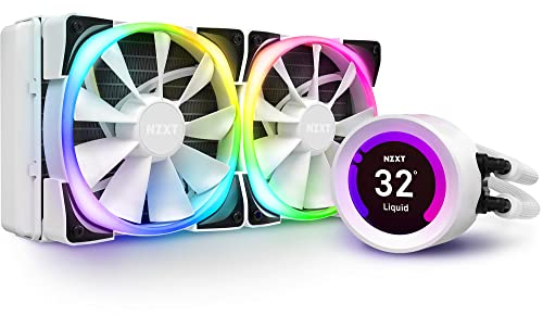 NZXT Kraken Z53 RGB 240mm - RL-KRZ53-RW - AIO RGB CPU Liquid Cooler - Customizable LCD Display - Improved Pump - RGB Connector - Aer RGB 2 120mm Radiator Fans (2 Included) - White