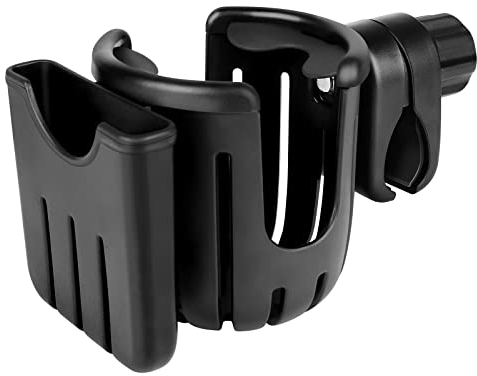 Accmor Stroller Cup Holder with Phone Holder, Bike Cup Holder, 2-in-1 Universal Cup Phone Drinks Holder for Stroller Walker Wheelchair, Black