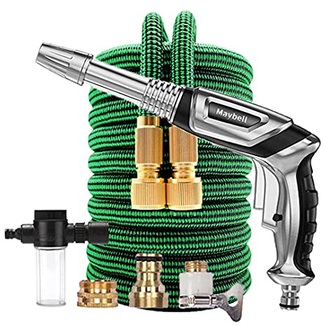 Hensftods Pressure Washer Water Gun Garden Hose Set With Foam Pot Car Wash Nozzle Power Sprinkler PVC Plastic Pipe Cleaning Tools hose set 12 75FT