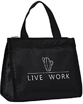 TZMY-EU Borse Bento Nero Borse Portapranzo Borse per Alimenti Isolati Tessuto Oxford Impermeabile Borse da Picnic per Donne Uomini Studenti,Picnic Scuola di Lavoro