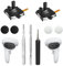 Joystick Replacement Kit for Oculus Quest 2 Controller, Repair Kit for Meta Quest 2 Controller, Include 2 Joysticks, T5 Screwdriver, Tweezer, Pry Tool, 4 Thumbstick Grips (Black-11-in one)